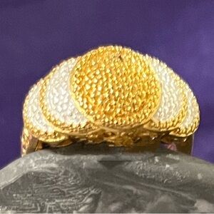 Vermeil Gold and Silver Textured Women's Ring